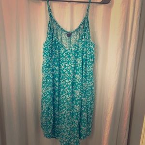 Turquoise floral romper!
